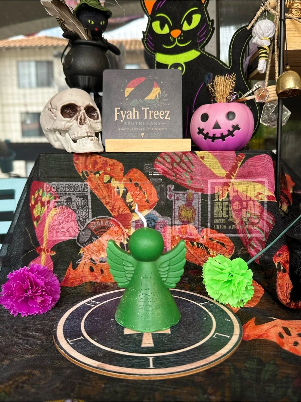Handmade Green Angel Candle – Winged Spiritual Figure Candle
